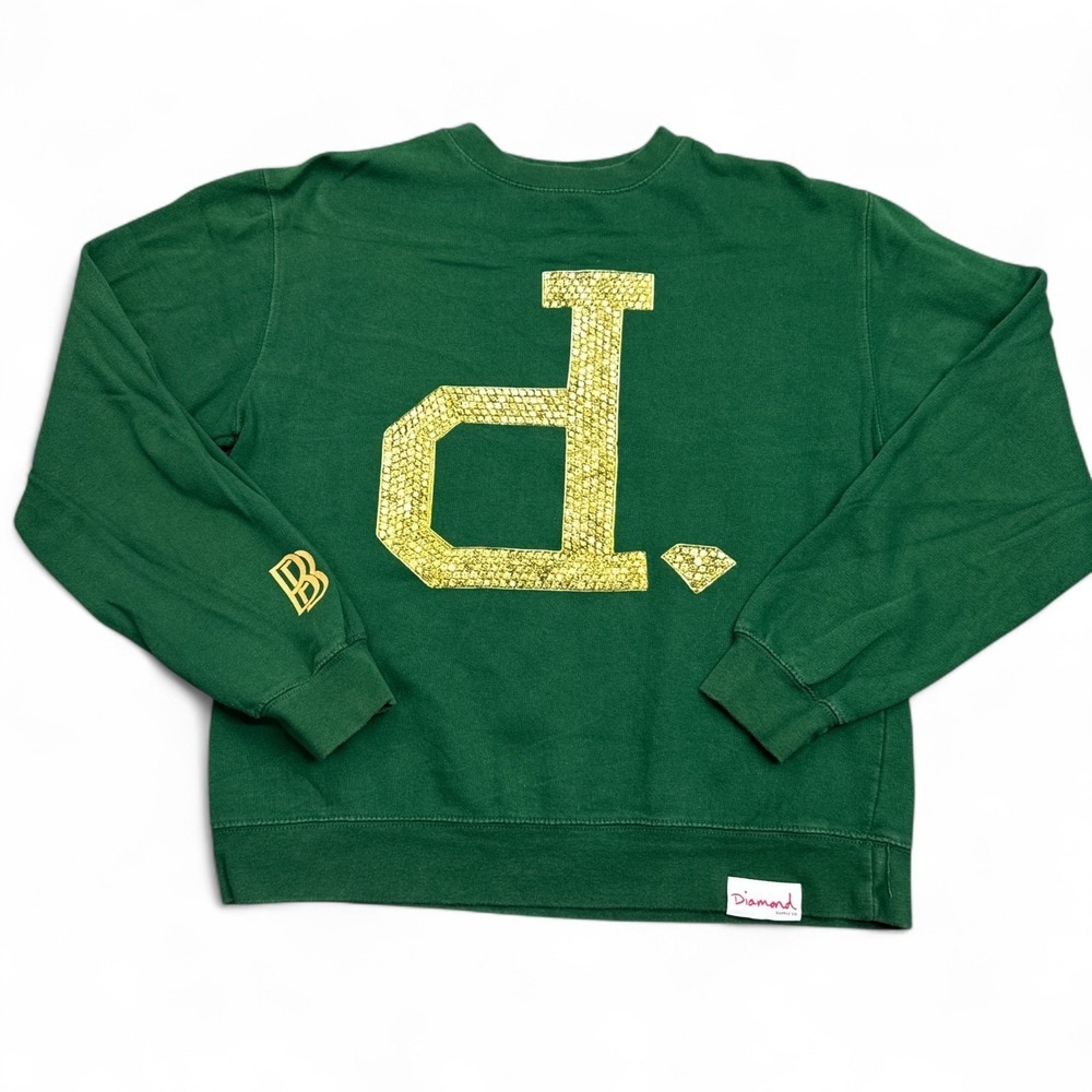 Vintage‎ Y2K Diamond Supply Crewneck Sweatshirt Adult Size Small Green Pullover